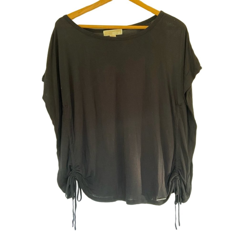 {Michael Kors} Black Drawstring Shirt - Medium